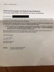 Questionnaire de la police cantonale de Zurich concernant les graines de chanvre (1/2) - CLIQUER POUR AGRANDIR